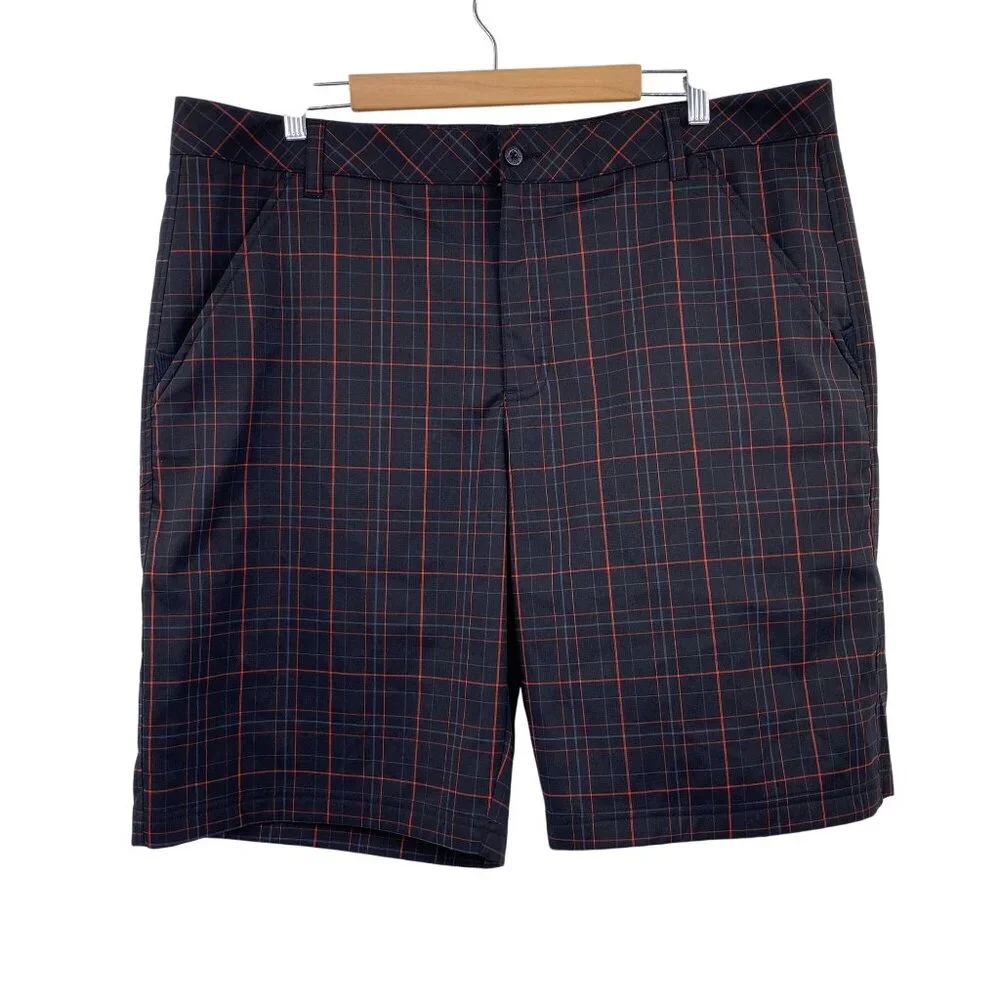 FiLA Sport Men's golf shorts size 40‎ black red plaid pattern quick dry Golfing